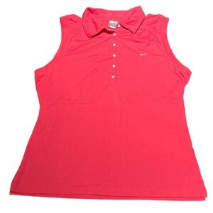 Nike Women's Coral Button Down Sleeveless Shirt